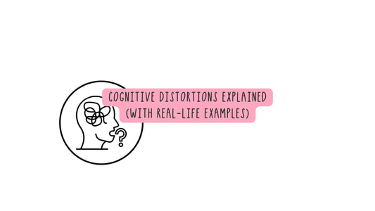 List of common cognitive distortions used in CBT including catastrophizing, mind reading, labeling, and emotional reasoning.