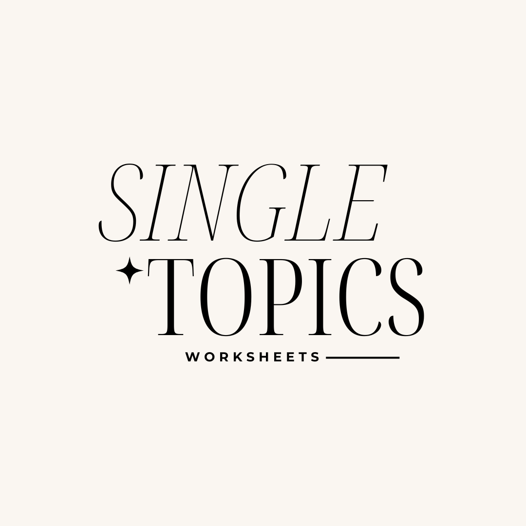 Single Topic Book Example Single Topic Worksheets – Therapy Courses