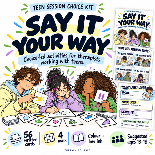 Get Quiet Teenagers Talking: Say it Your Way Card Game, Session Choice Toolkit (Adolescent Therapy Game)