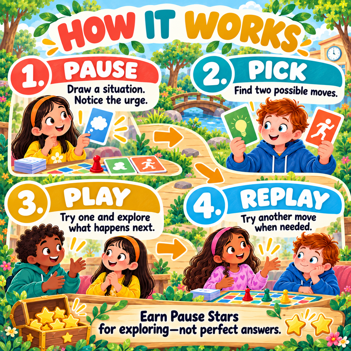 Pause Pick Play: Impulse Control Game for Kids, ADHD, Neurodivergent, Coping Skills Cards, Emotional Regulation, Therapist Resource