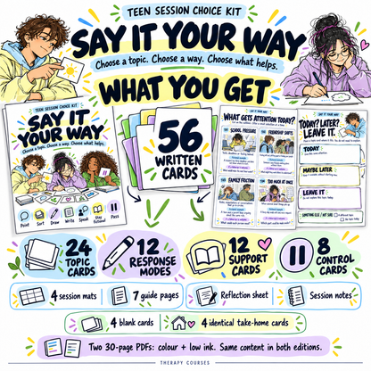 Get Quiet Teenagers Talking: Say it Your Way Card Game, Session Choice Toolkit (Adolescent Therapy Game)