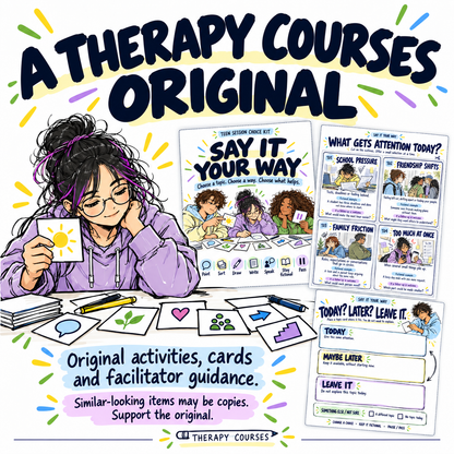 Get Quiet Teenagers Talking: Say it Your Way Card Game, Session Choice Toolkit (Adolescent Therapy Game)