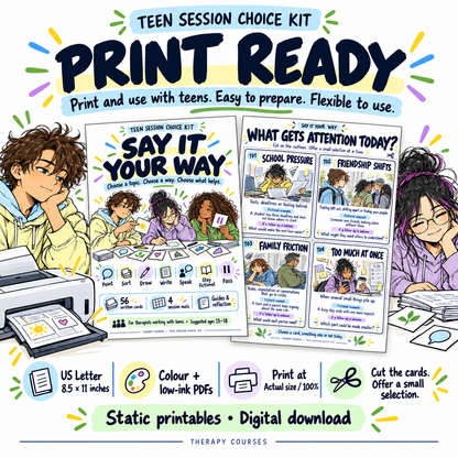 Get Quiet Teenagers Talking: Say it Your Way Card Game, Session Choice Toolkit (Adolescent Therapy Game)