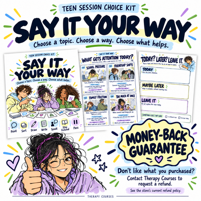 Get Quiet Teenagers Talking: Say it Your Way Card Game, Session Choice Toolkit (Adolescent Therapy Game)