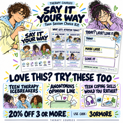 Get Quiet Teenagers Talking: Say it Your Way Card Game, Session Choice Toolkit (Adolescent Therapy Game)