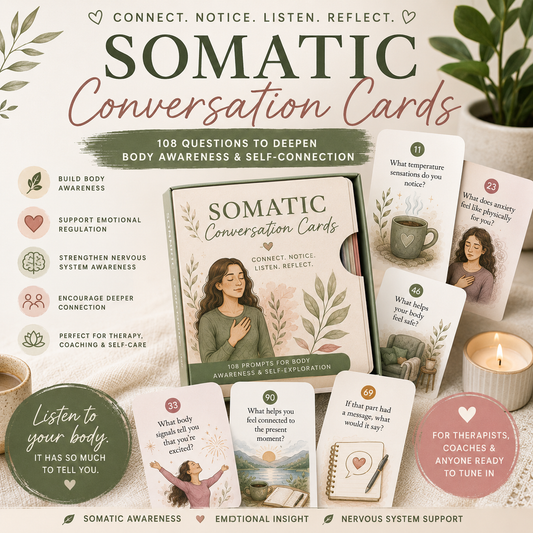 Somatic Conversation Cards: Somatic Therapy Activities Printable (1:1 and Groups)