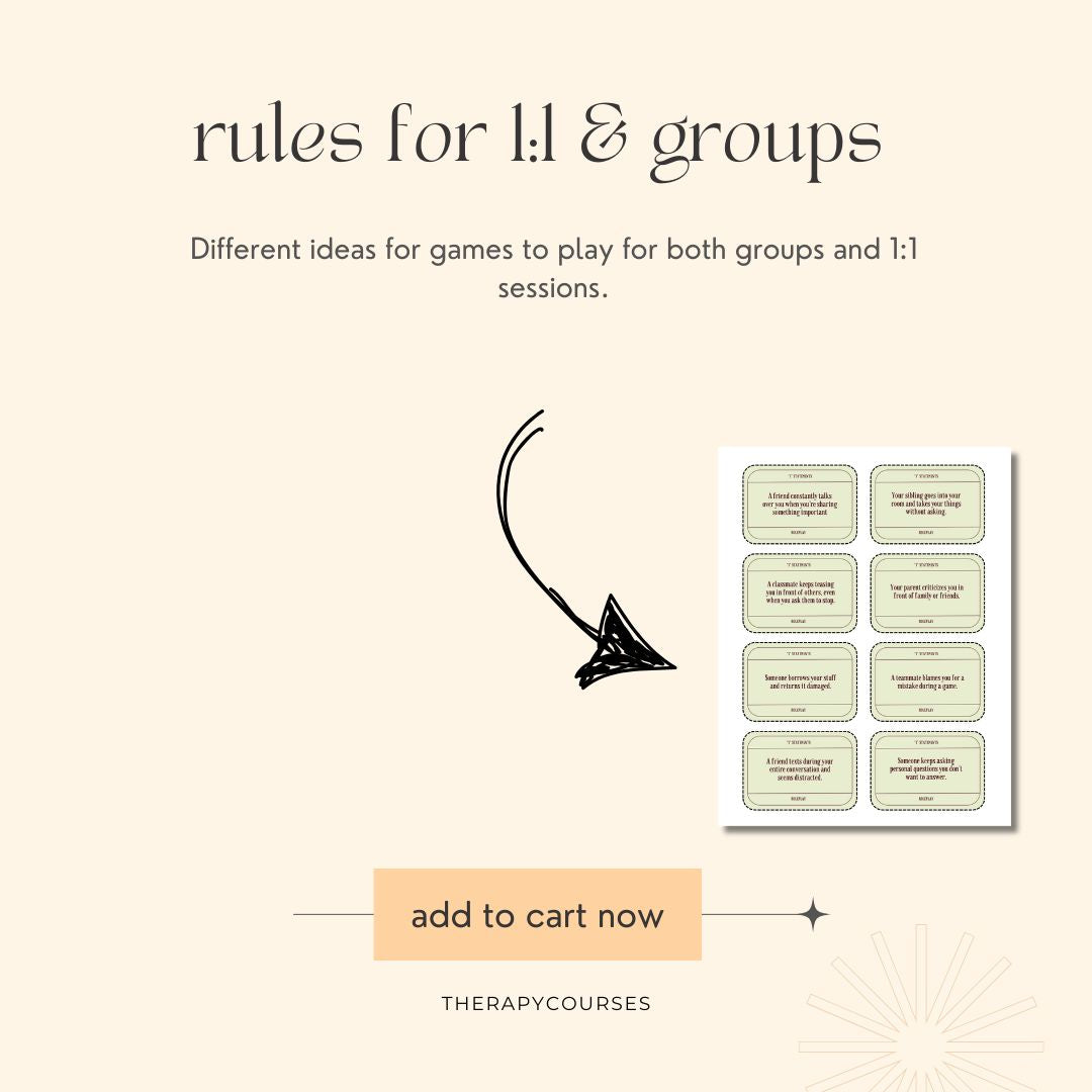 Boundaries in Action: A Boundary Setting Card Game for Therapy (Teens & Group)