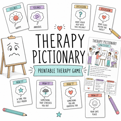 Therapy Pictionary: Printable Therapy Games for Groups, Group Therapy Games