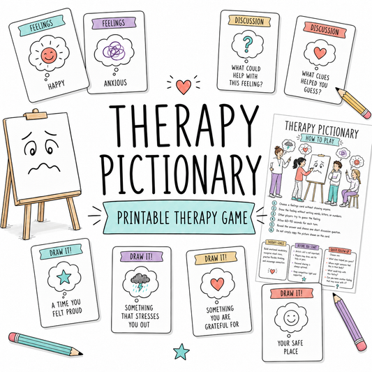 Therapy Pictionary: Printable Therapy Games for Groups, Group Therapy Games