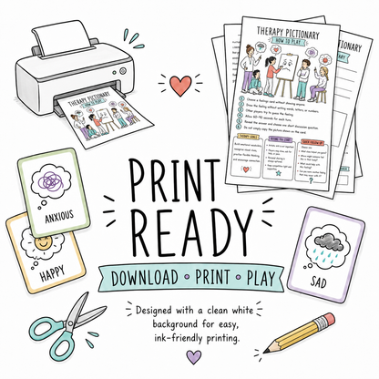 Therapy Pictionary: Printable Therapy Games for Groups, Group Therapy Games