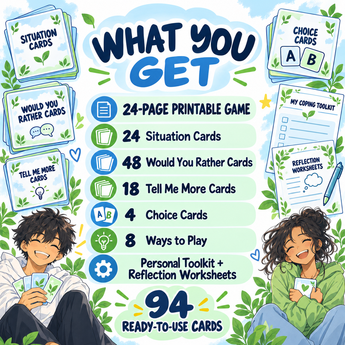 Teenage Therapy Game: Coping Skills Would You Rather, Group Therapy Games, Emotional Regulation, CBT Game, Therapist Aids, Resource