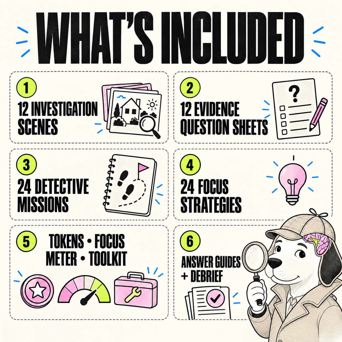 Focus Detective: ADHD skills game for kids & teens, fun learn practical focus strategies