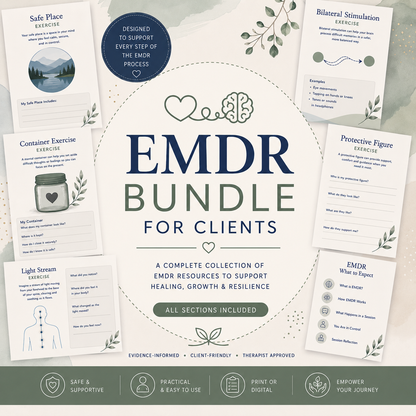 EMDR Client Handouts: 100+ EMDR Worksheets - Everything Covered (Full Resource)