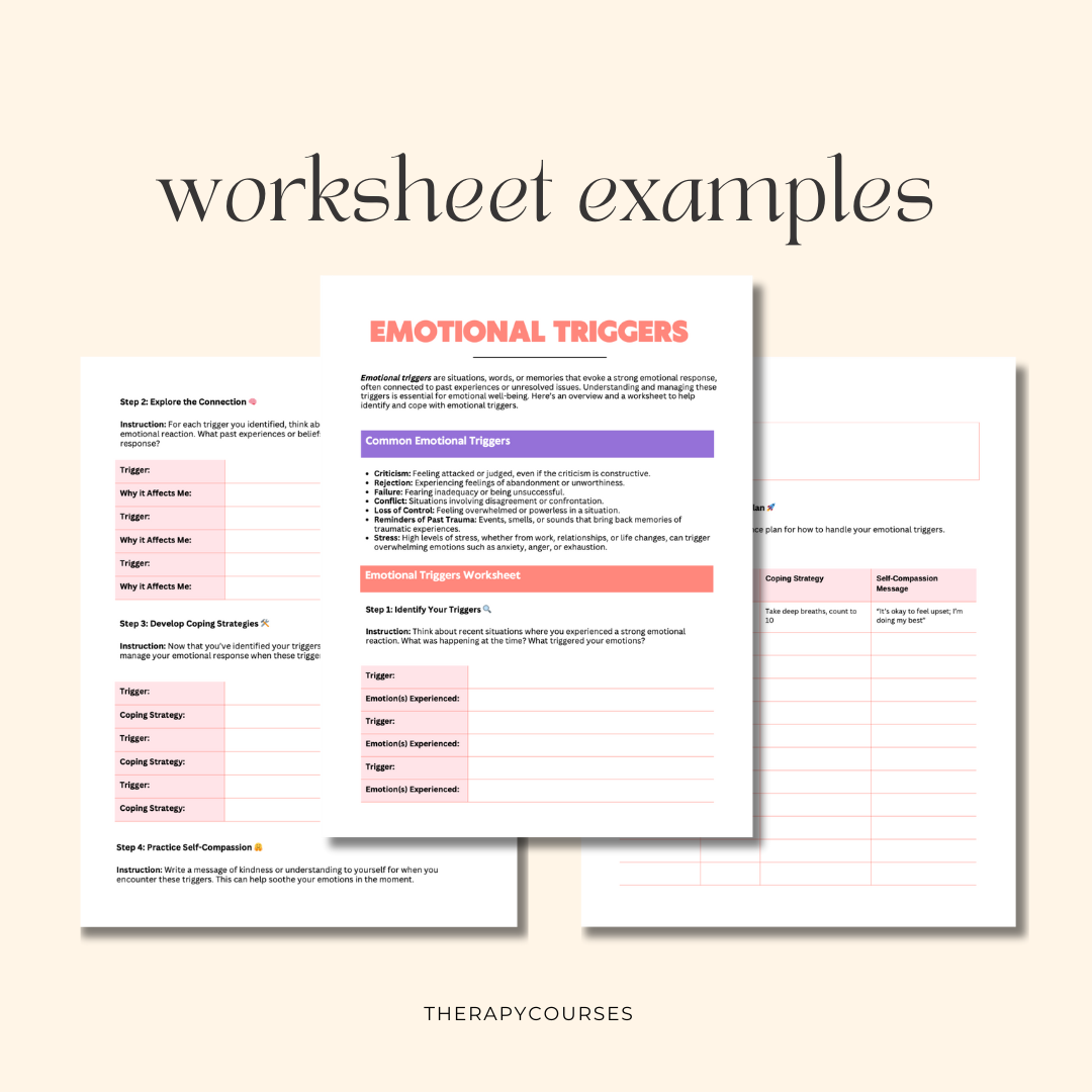 Emotional Triggers Worksheet pdf, Identify Triggers