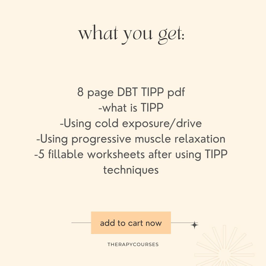 DBT TIPP Skills pdf - 8 Page TIPP Technique Workbook