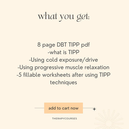 DBT TIPP Skills pdf - 8 Page TIPP Technique Workbook