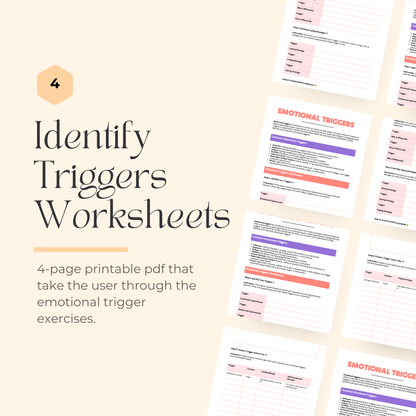 identify triggers worksheets