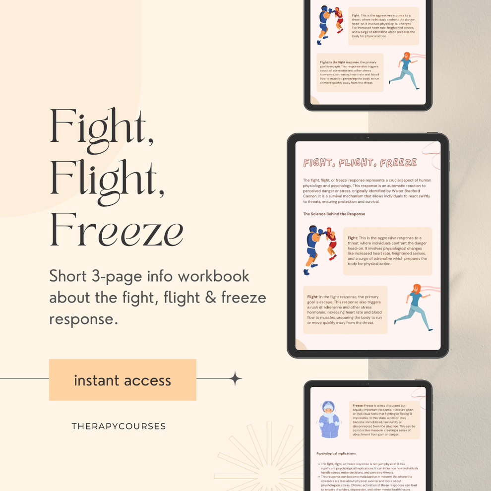 3 Fight, Fight Freeze Response Worksheets - Introduction to Fight Flig ...