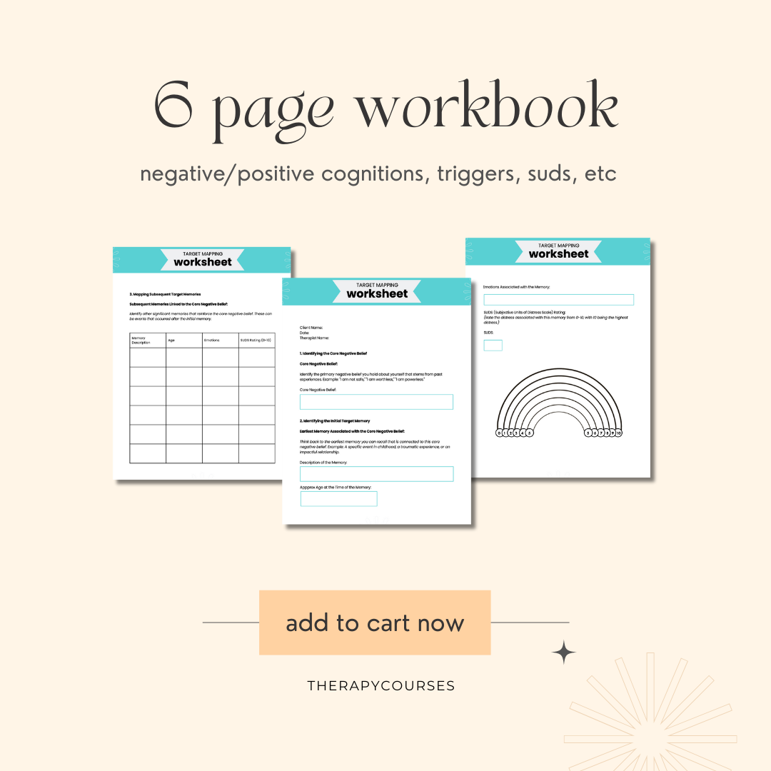 6 EMDR Target Mapping Worksheets - SUDS, Cognitions + Done for you EMD ...