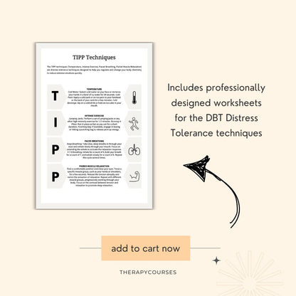 32 DBT Distress Tolerance Skills Worksheets