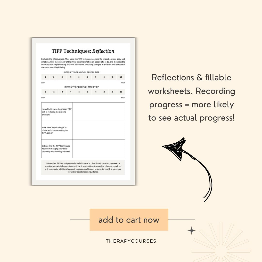 32 DBT Distress Tolerance Skills Worksheets