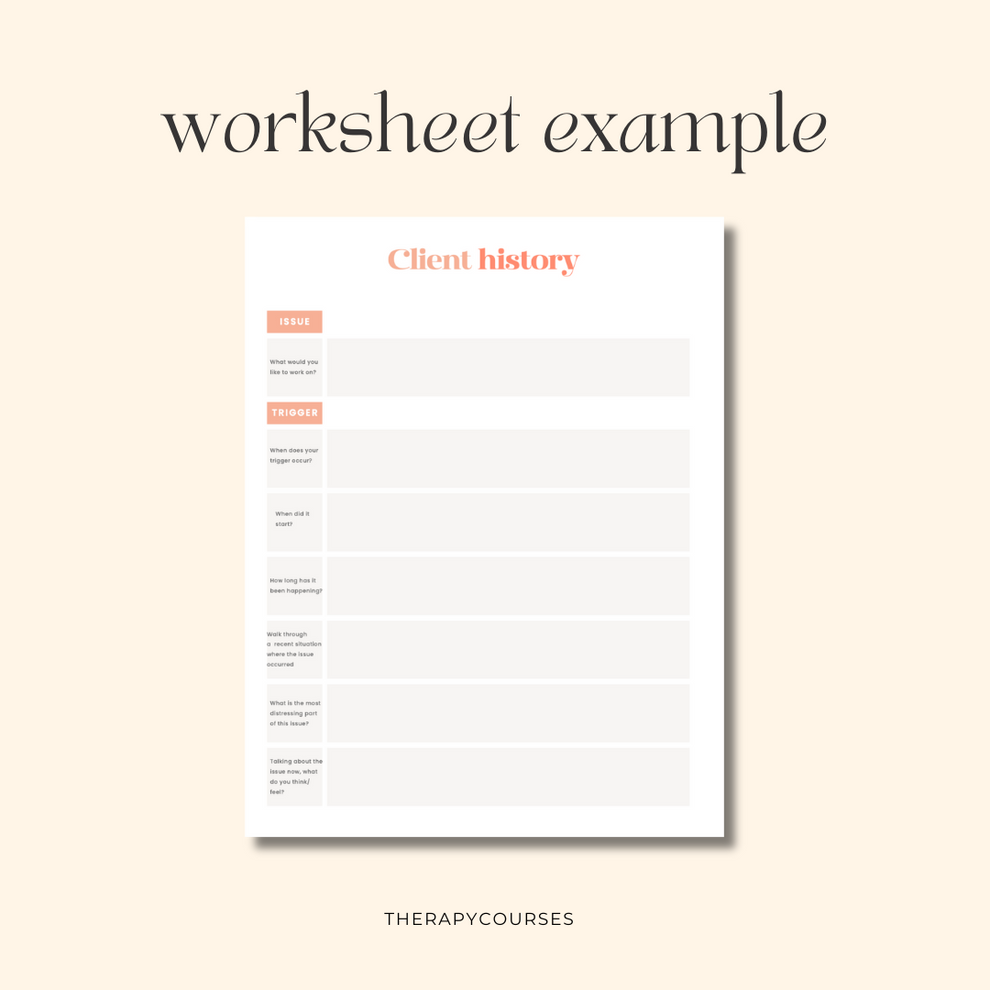 2 EMDR History Taking Worksheets - Phase 1 Template EMDR Worksheet Dig ...
