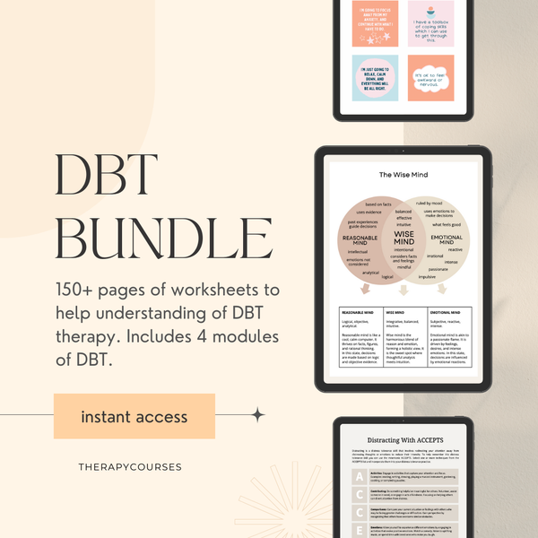 DBT Therapy Worksheets Bundle: Dialectical Behaviour Skills, Tools Tec ...