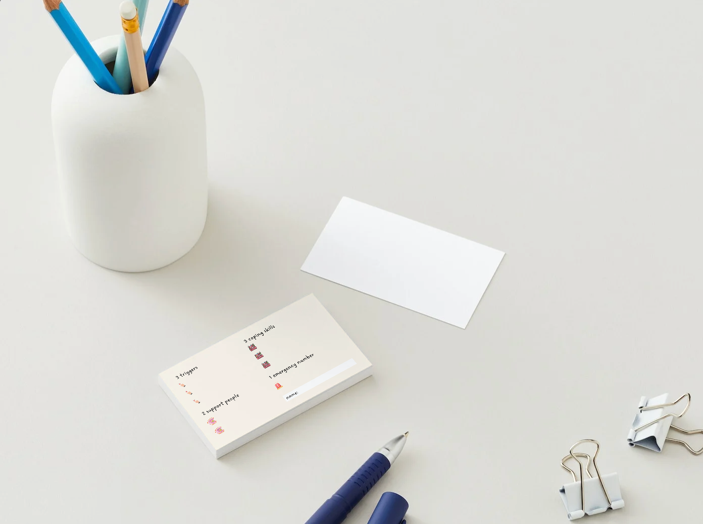 Crisis Lite - 50 Safety Plan Cards for Wallets, Phone Cases + Pockets (Therapist Ready)