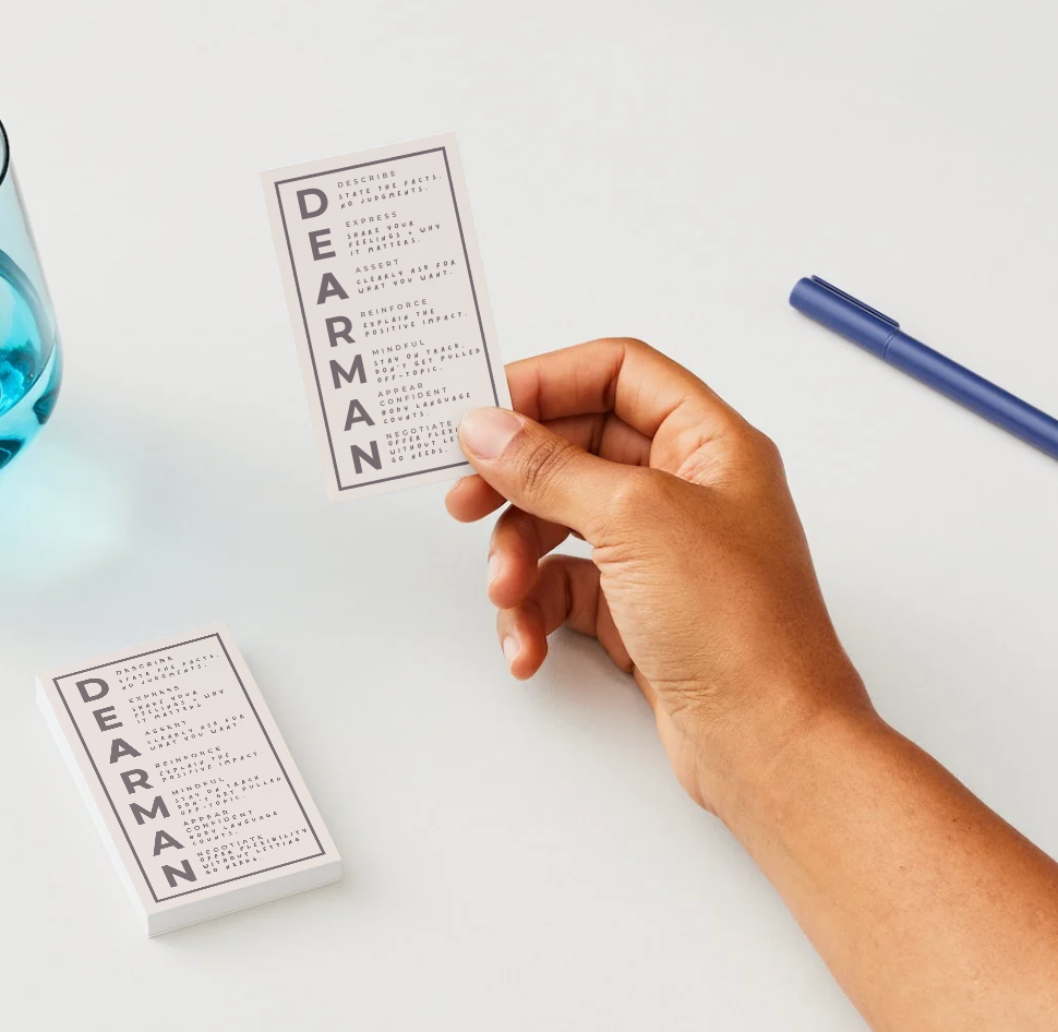 DBT Interpersonal Effectiveness Worksheets PDF & 50 DEARMAN Communication Cards