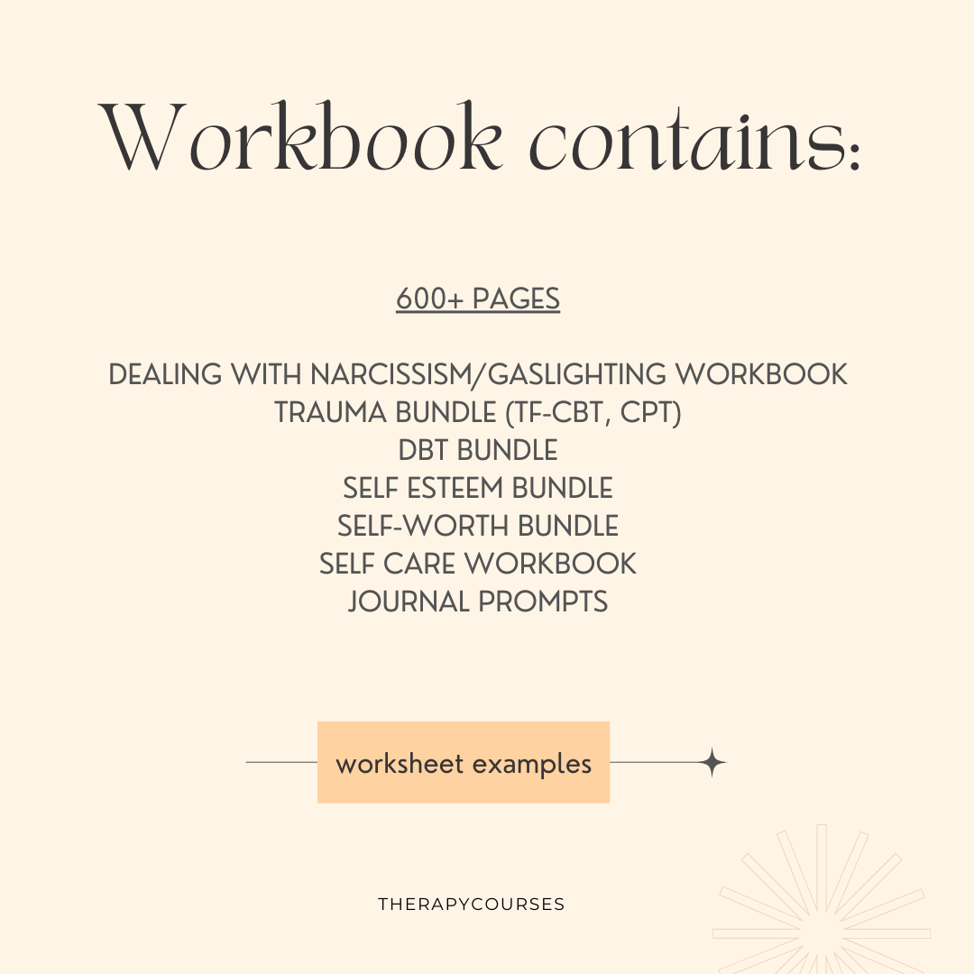 Narcissistic Abuse Recovery + Gaslighting Worksheets Bundle