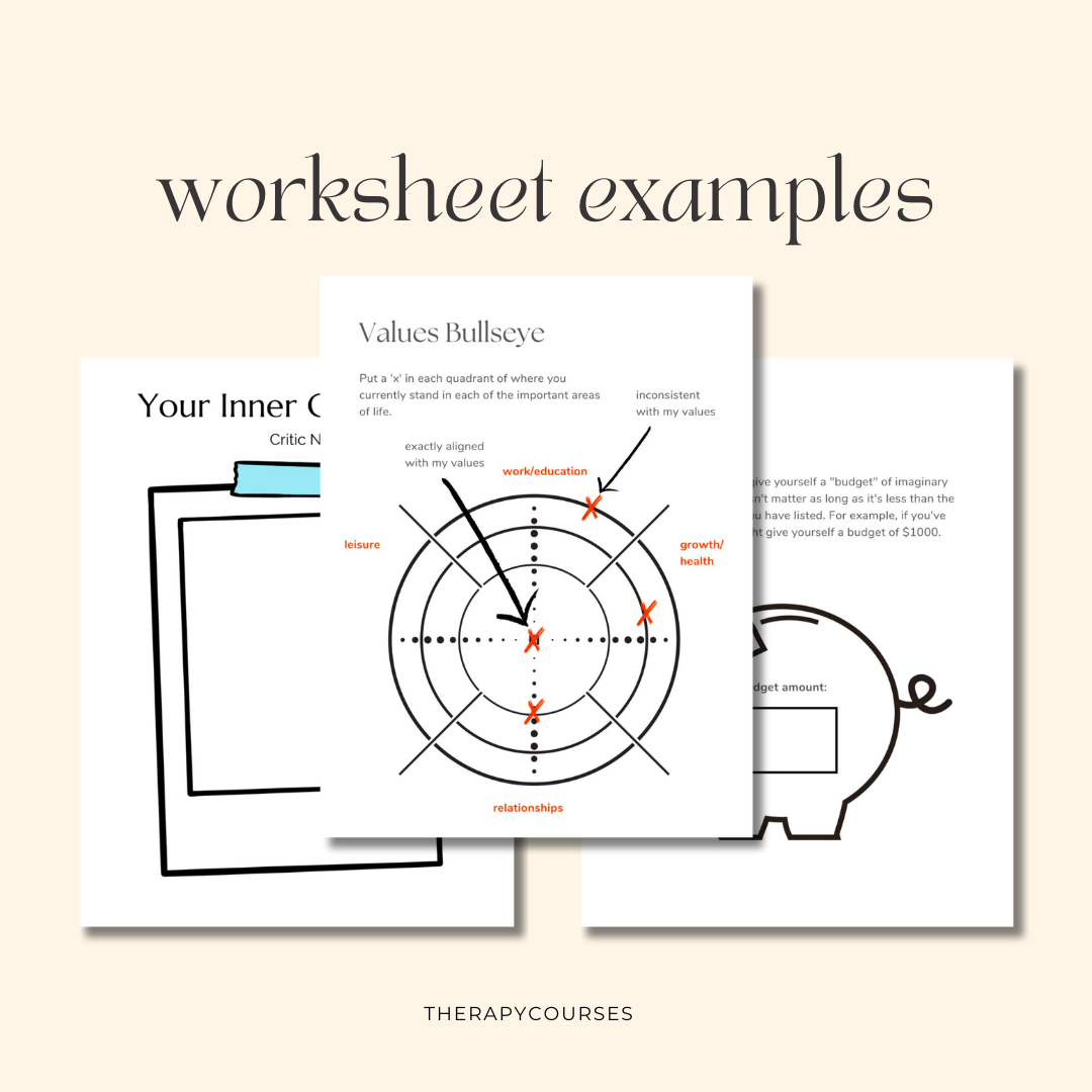 ACT for Anxiety Workbook, ACT Worksheets