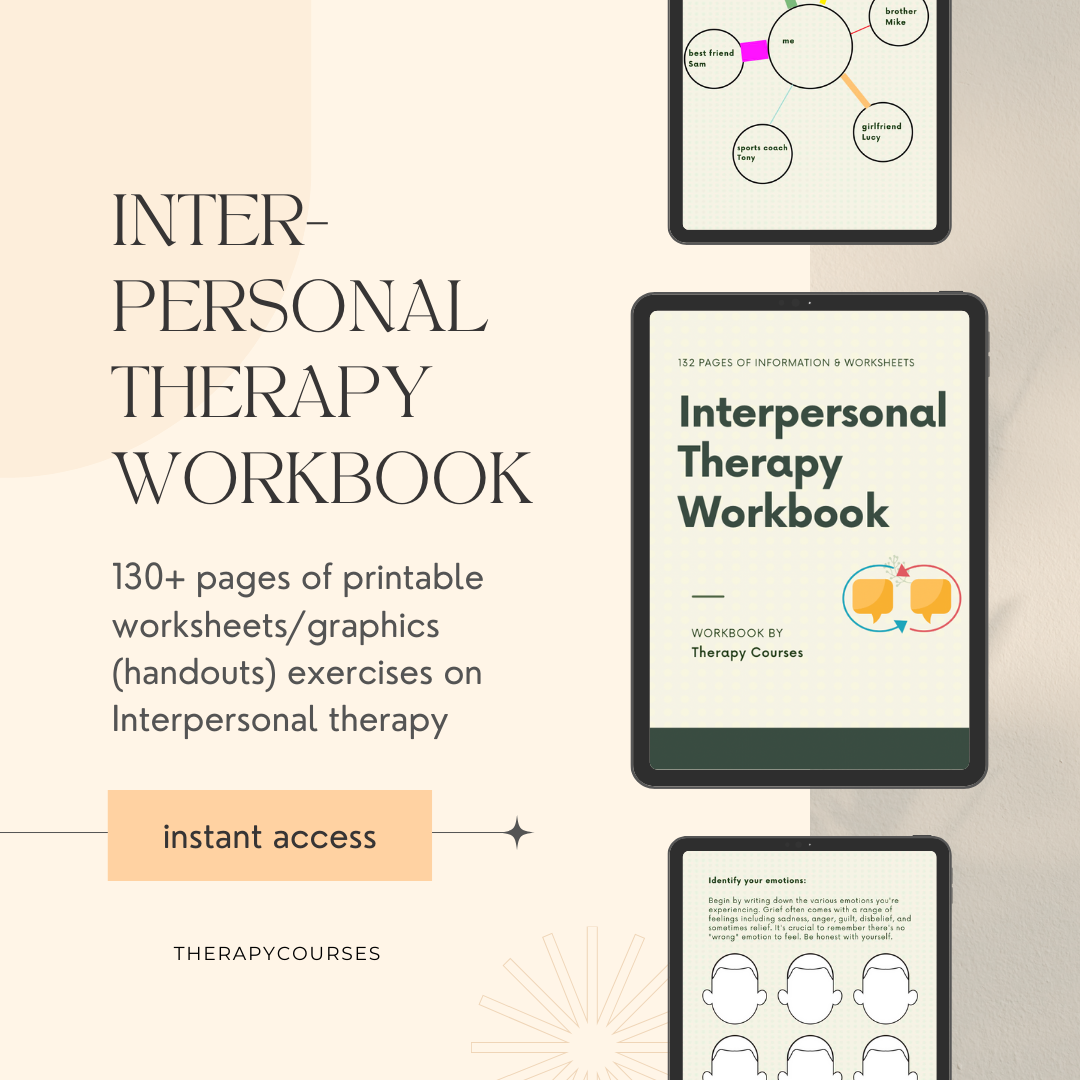 Interpersonal Therapy Worksheets - IPT, Grief, Role Disputes & Transit ...