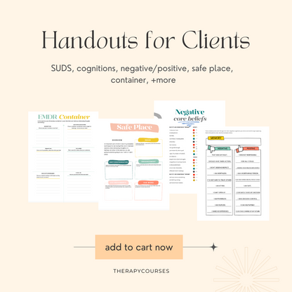 EMDR Worksheets for Therapists, 120 Scripts, Handouts etc