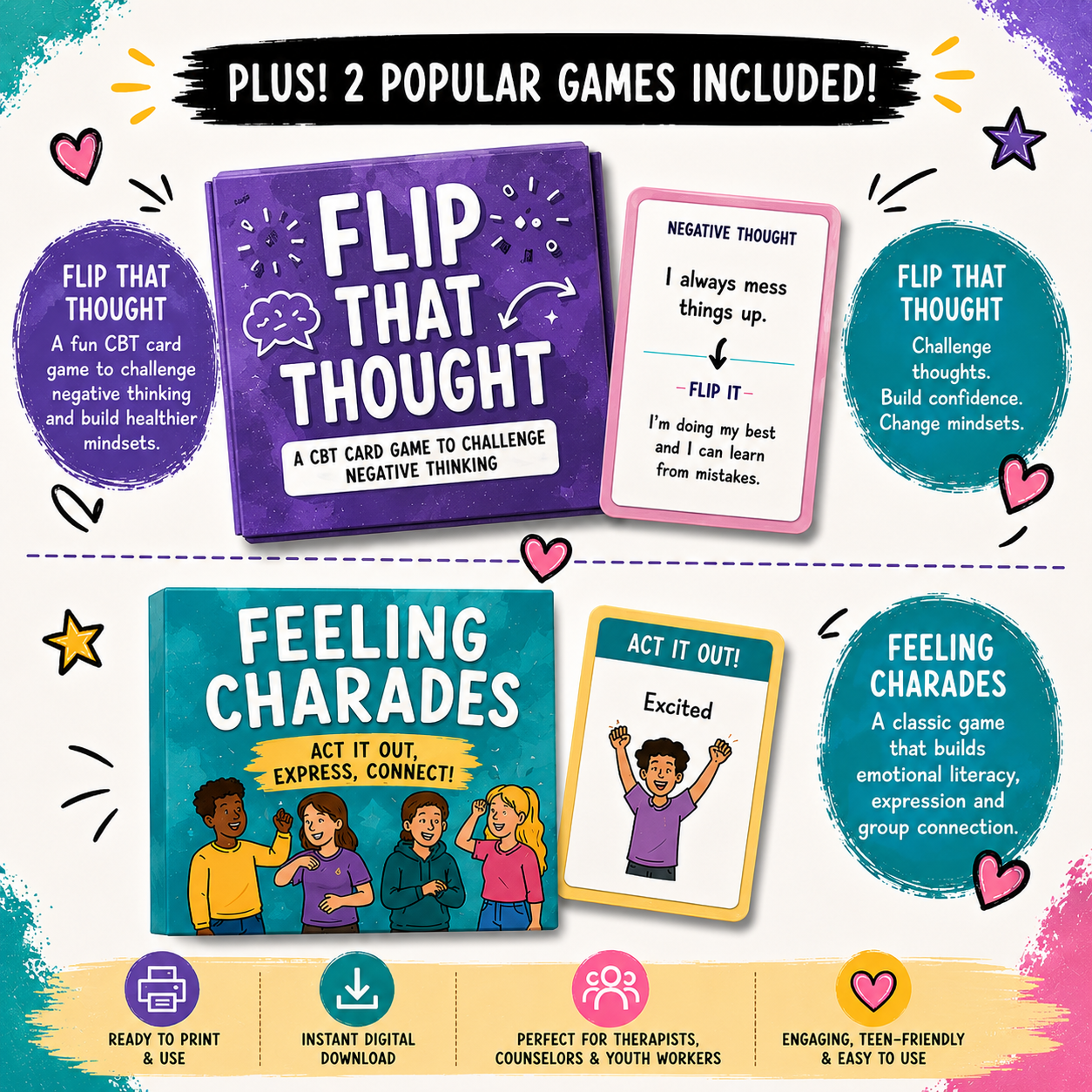 30 Engaging Adolescent Group Therapy Activities - Fun Done for You Printables for Teens