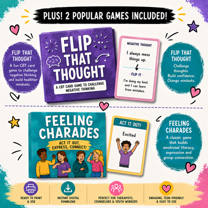 30 Engaging Adolescent Group Therapy Activities - Fun Done for You Printables for Teens