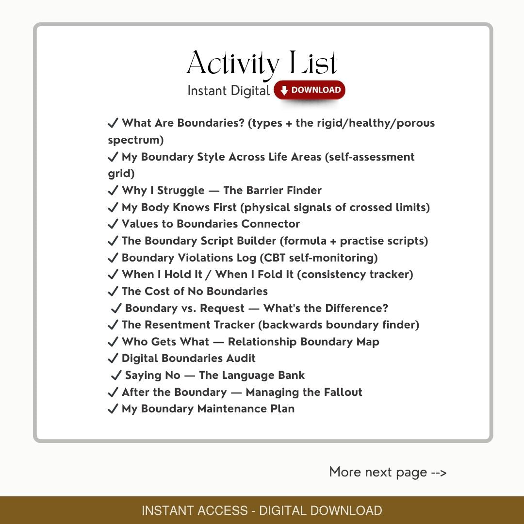 Boundaries Worksheets: 33 Therapist Ready Exercises for Setting Boundaries (Adult & Adolescent, Groups)