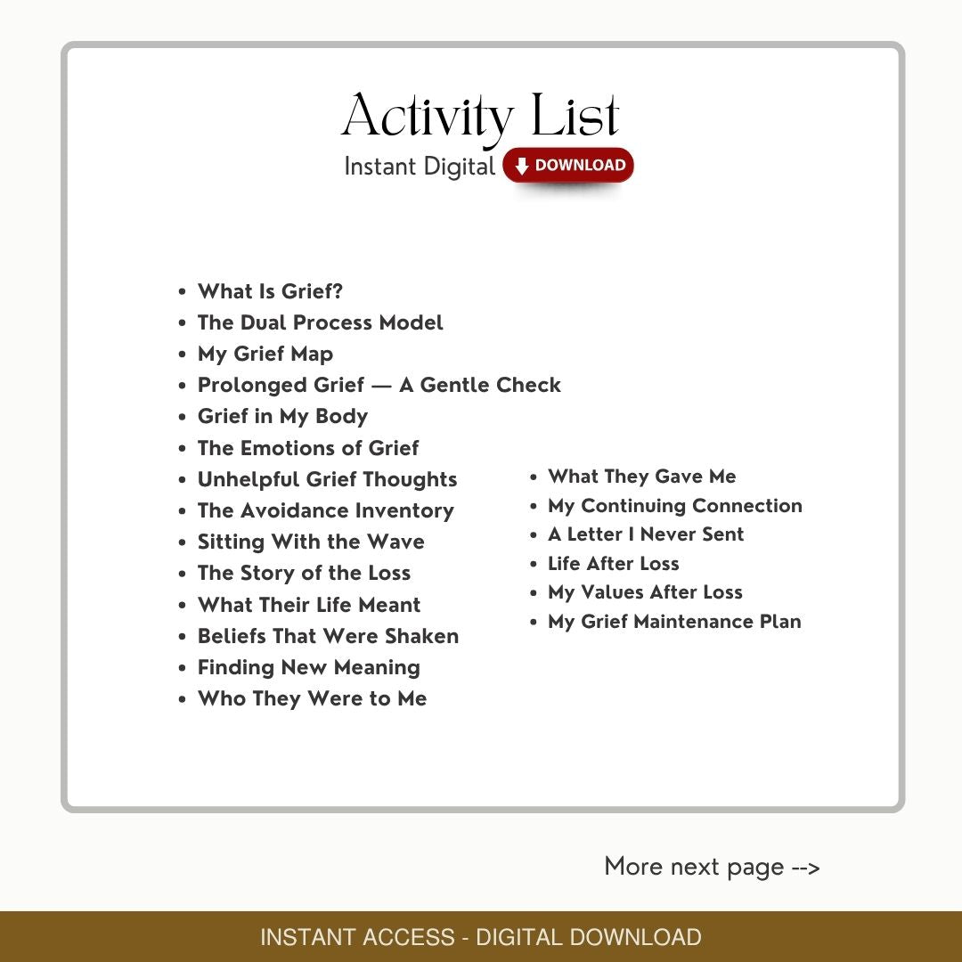 Grief Worksheets Bundle | 20 Evidence-Based Therapy Worksheets, Counselling Resources