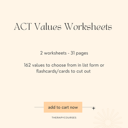 ACT Values List - Flashcards & Worksheets