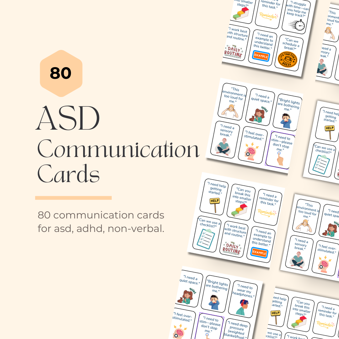 80 Communication Cards for ASD, Autism & Non-verbal Flashcards for Sel ...