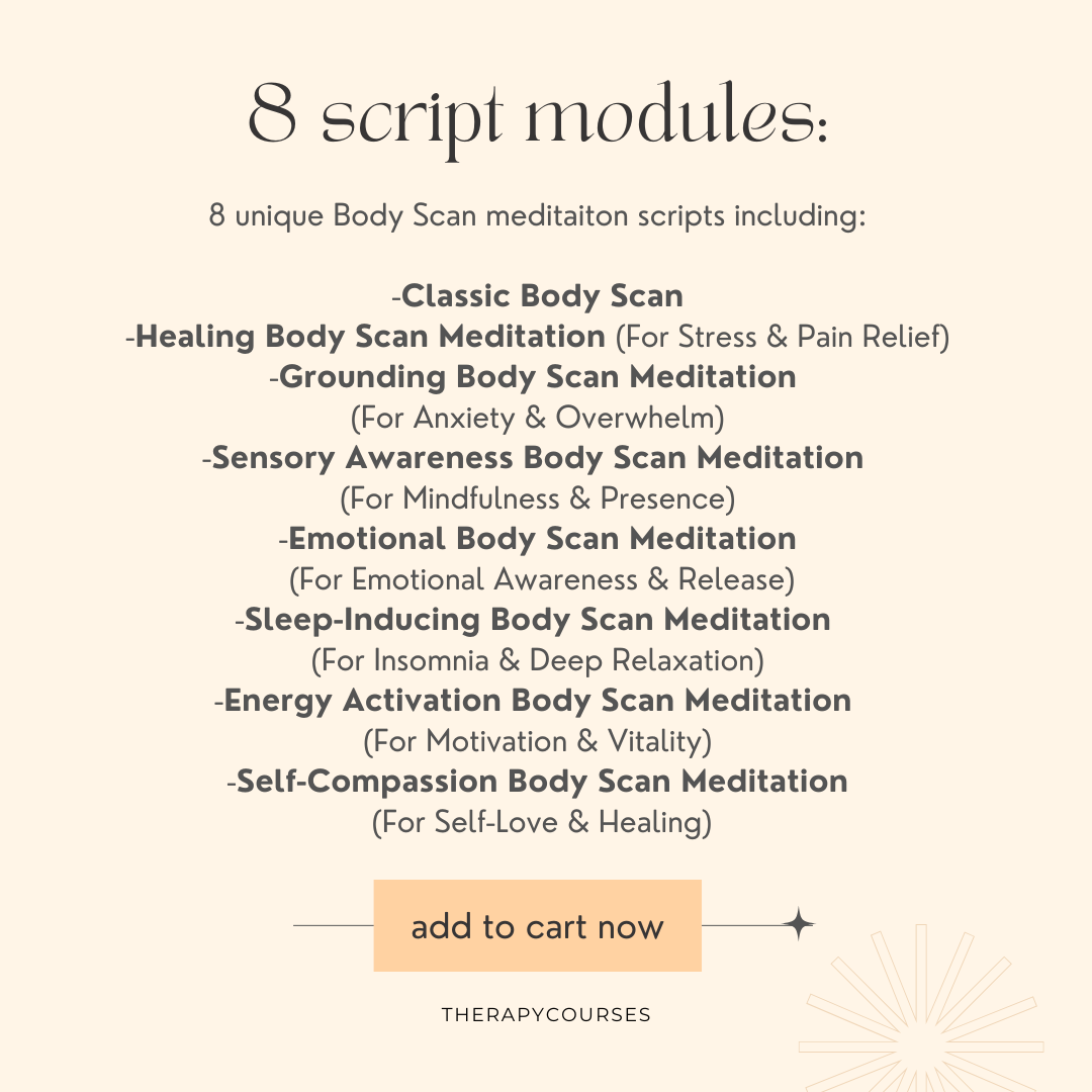 8 Body Scan Scripts - 5 Minute Guided Meditation Scripts for Therapist ...