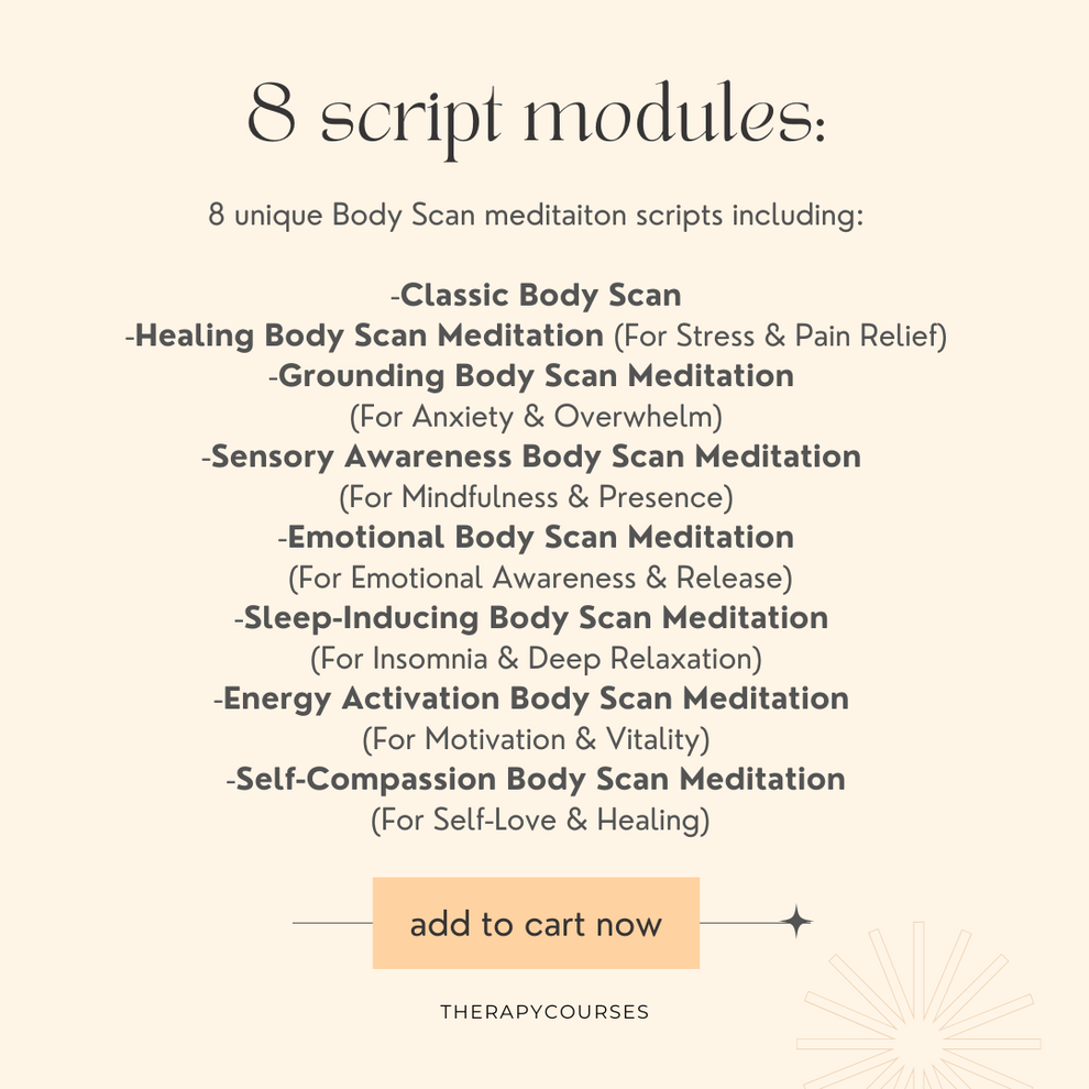8 Body Scan Scripts - 5 Minute Guided Meditation Scripts for Therapist ...