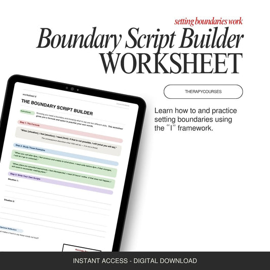Script For Creating Boundaries Boundaries Worksheets for Therapists - Therapy Resources – Therapy Courses