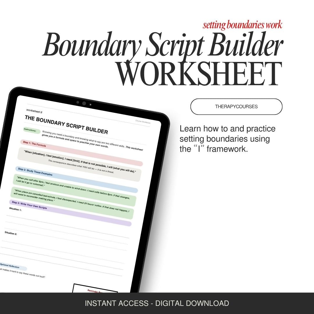 The Boundary Script Builder Worksheet - Learn how to Communicate Boundaries