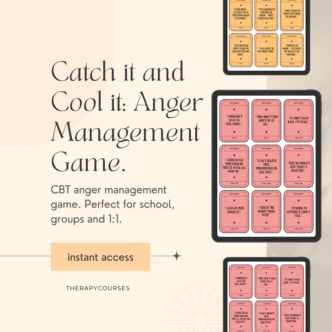 Catch It and Cool It - A CBT Anger Management Therapy Game Tool (1:1, Groups & Teens)