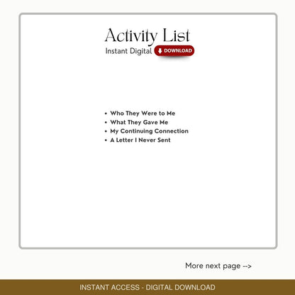 Continuing Bonds in Grief Worksheets - Connections in Grief & Loss Counselling Resources