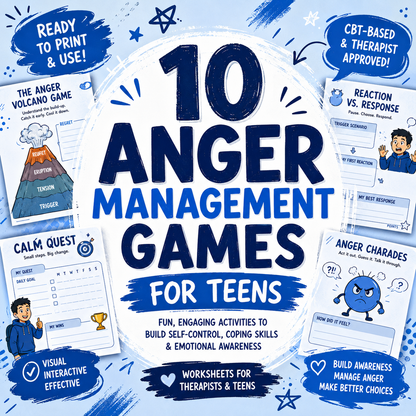 Anger Management Games for Teens: 10 Anger Therapy Games for Adolescents + Groups (PDF)