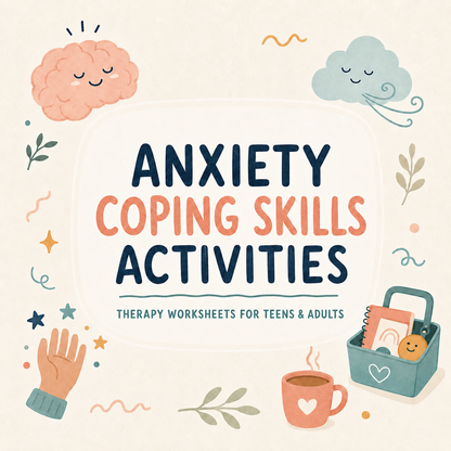 Anxiety Coping Skills Printable / Posters: 70 Engaging Breathing & Grounding Exericises