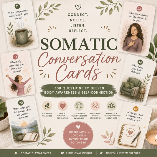 Somatic Conversation Cards: Somatic Therapy Activities Printable (1:1 and Groups)