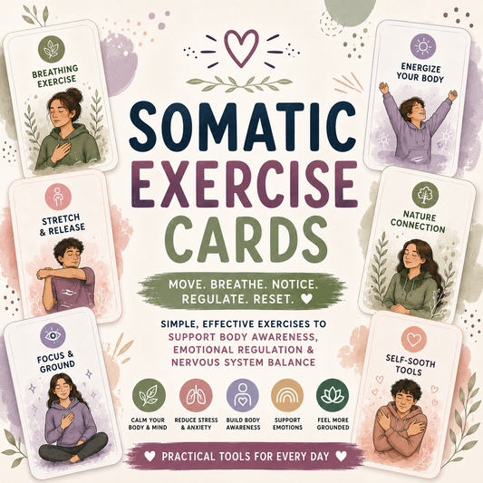 Somatic Therapy Exercise Cards - 60 Somatic Activity Flashcards (Digital Download PDF)