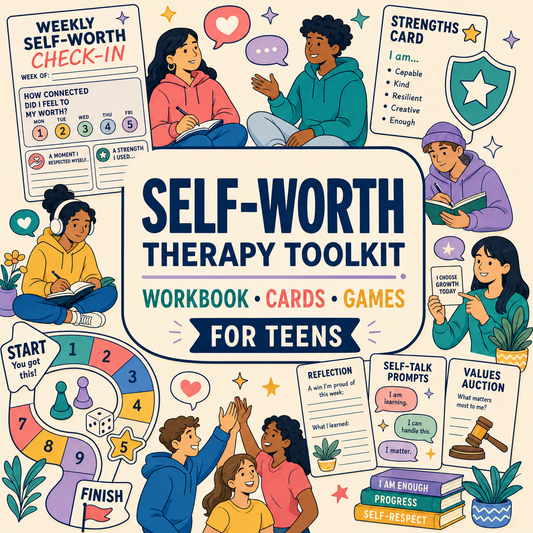 Self-Worth Therapy Toolkit for Teens: Workbook, Cards and Games